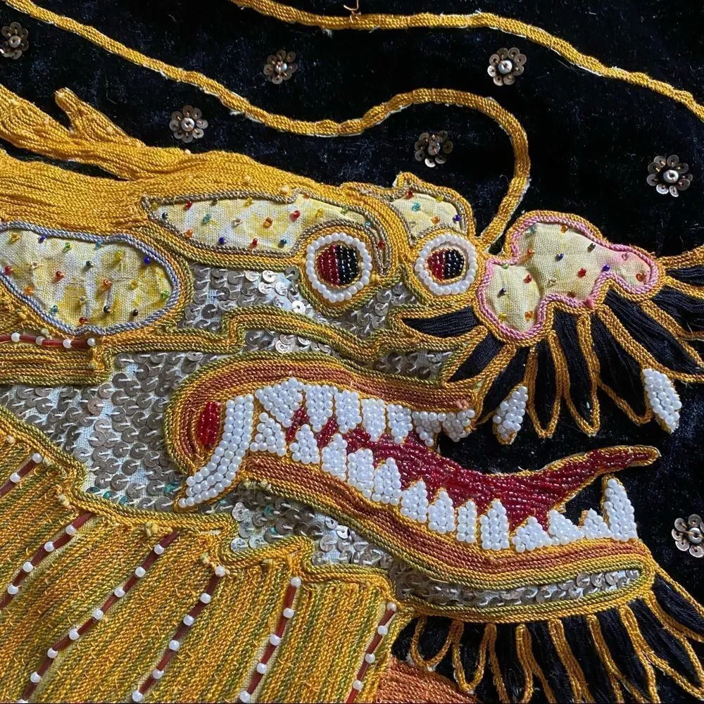 Vintage  Kalaga Gold Thai Embroidered Wall Art